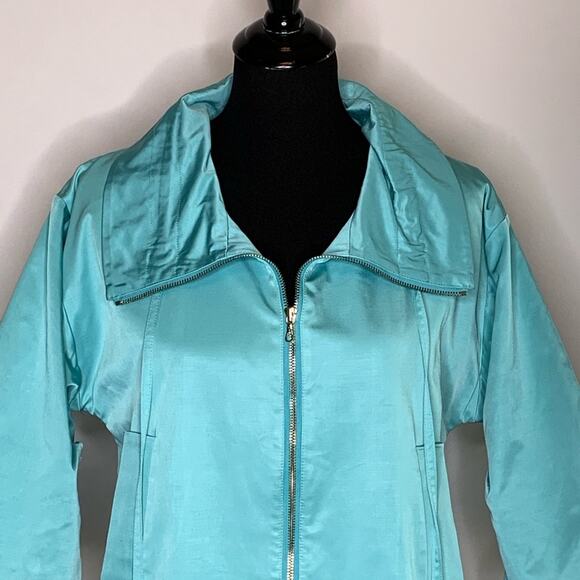 Etcetera light "Tiffany" blue zip up lightweight jacket size 4 - Picture 2 of 14